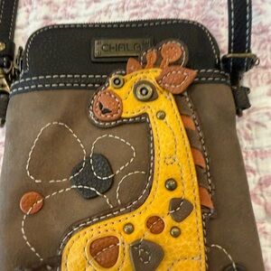 Chala Brown and Yellow Giraffe Crossbody